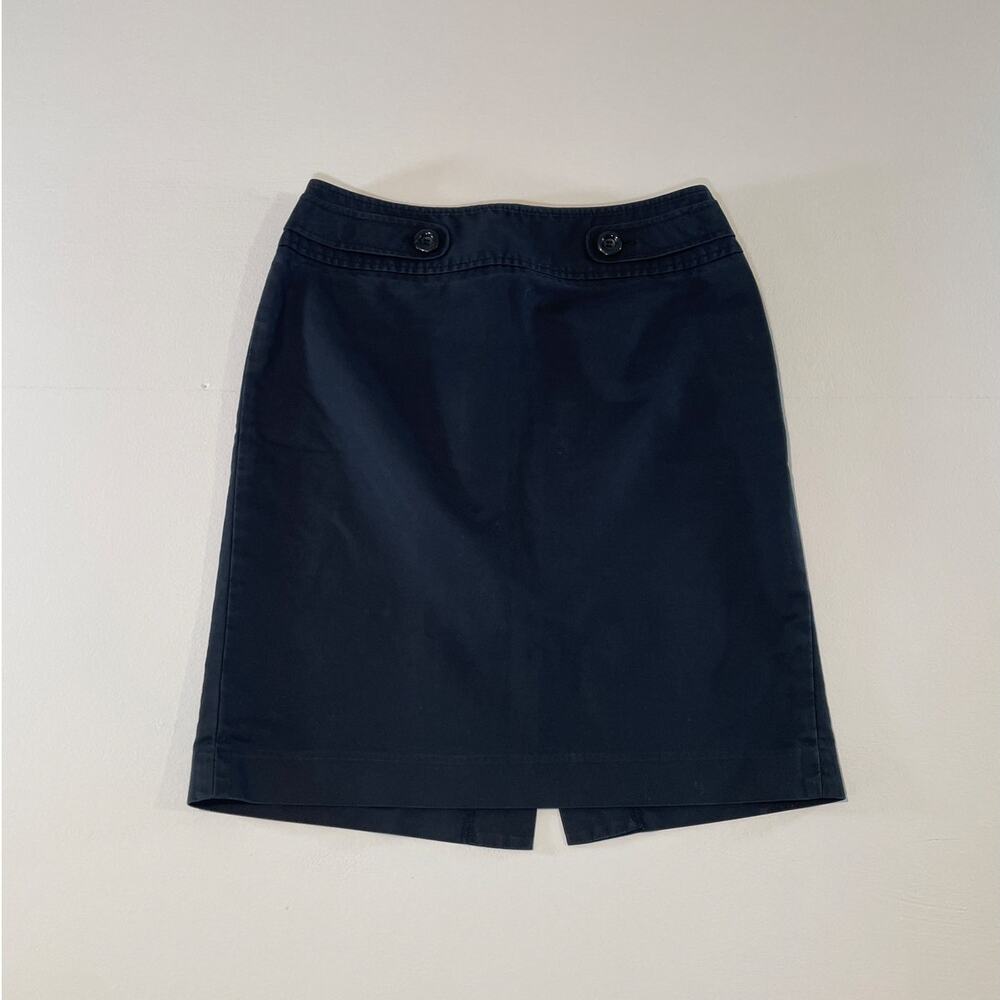 Loft High Waist Pencil Skirt Size 6 Black Cotton Blend
